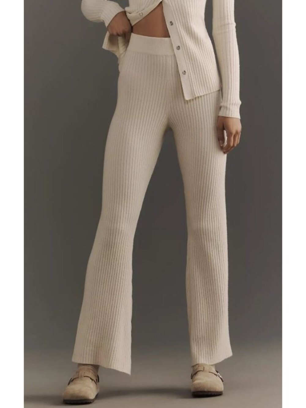 Spiritual Gangster Victoria Luxe Flared Pants Women's Size Small in Ivory NWT!